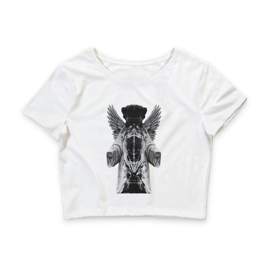 Winged Horse Crop Tee — Mythical Pegasus Graphic Women’s Crop Top