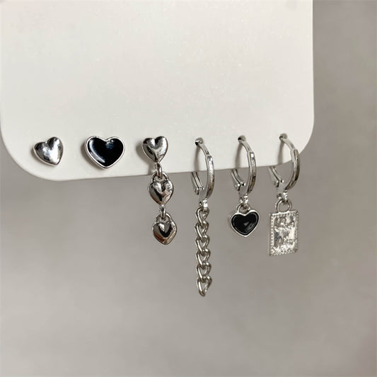 Heart Cherry Six-Piece Earring set